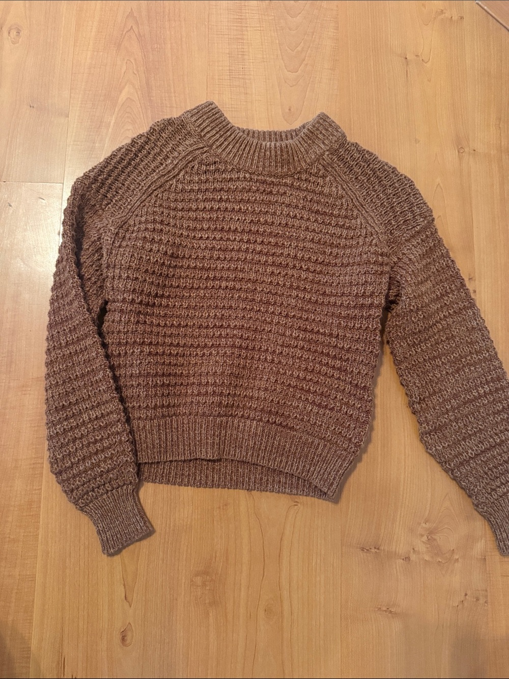 Universal Thread Brown Textured Crew Neck Sweater